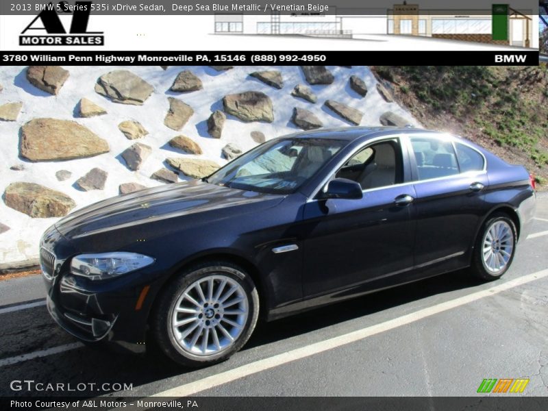 Deep Sea Blue Metallic / Venetian Beige 2013 BMW 5 Series 535i xDrive Sedan