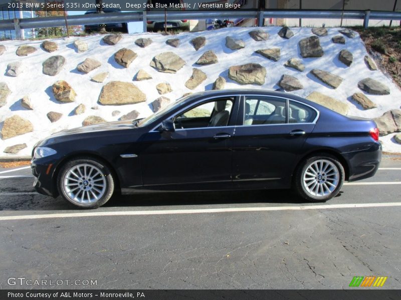 Deep Sea Blue Metallic / Venetian Beige 2013 BMW 5 Series 535i xDrive Sedan