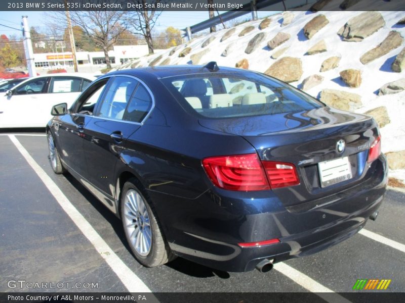 Deep Sea Blue Metallic / Venetian Beige 2013 BMW 5 Series 535i xDrive Sedan
