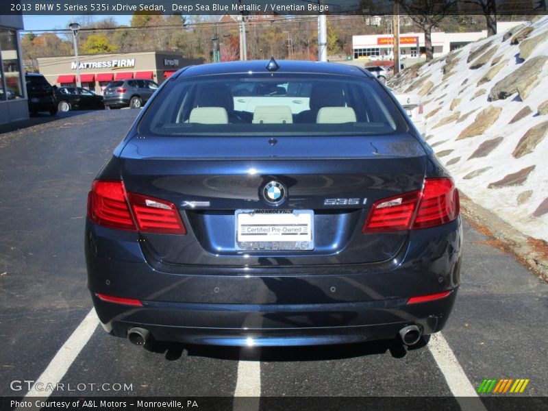 Deep Sea Blue Metallic / Venetian Beige 2013 BMW 5 Series 535i xDrive Sedan