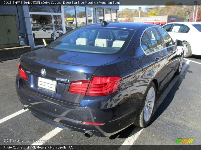 Deep Sea Blue Metallic / Venetian Beige 2013 BMW 5 Series 535i xDrive Sedan