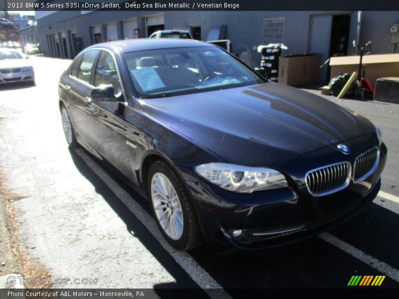 Deep Sea Blue Metallic / Venetian Beige 2013 BMW 5 Series 535i xDrive Sedan