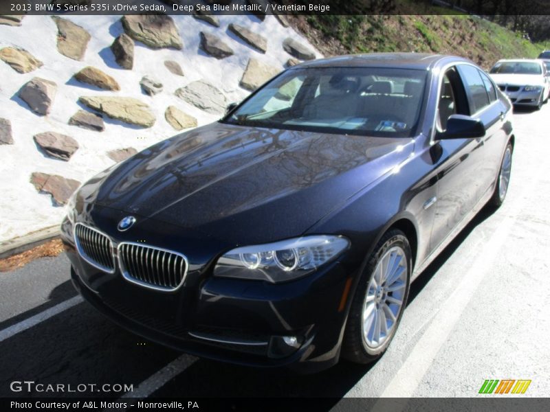 Deep Sea Blue Metallic / Venetian Beige 2013 BMW 5 Series 535i xDrive Sedan