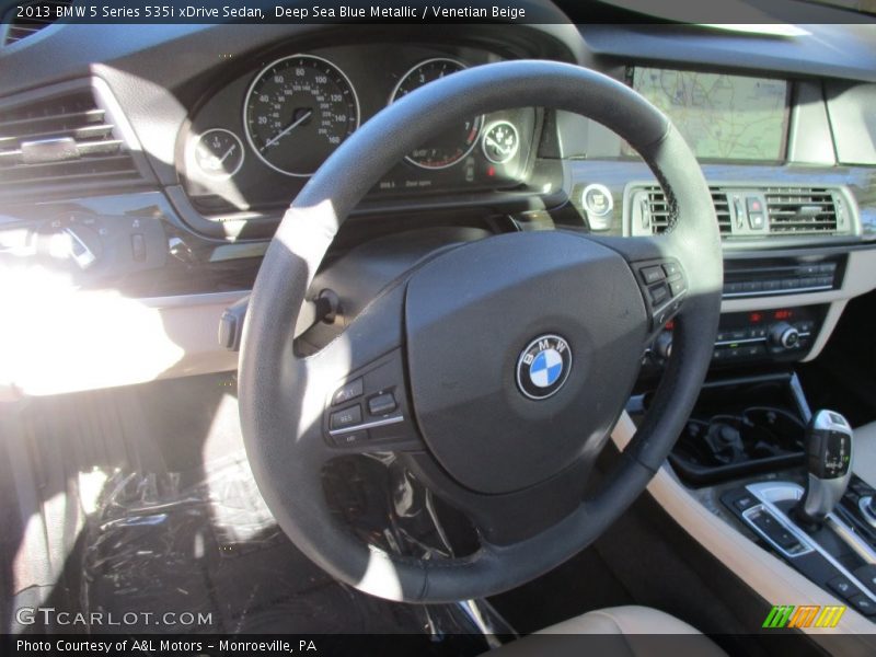 Deep Sea Blue Metallic / Venetian Beige 2013 BMW 5 Series 535i xDrive Sedan