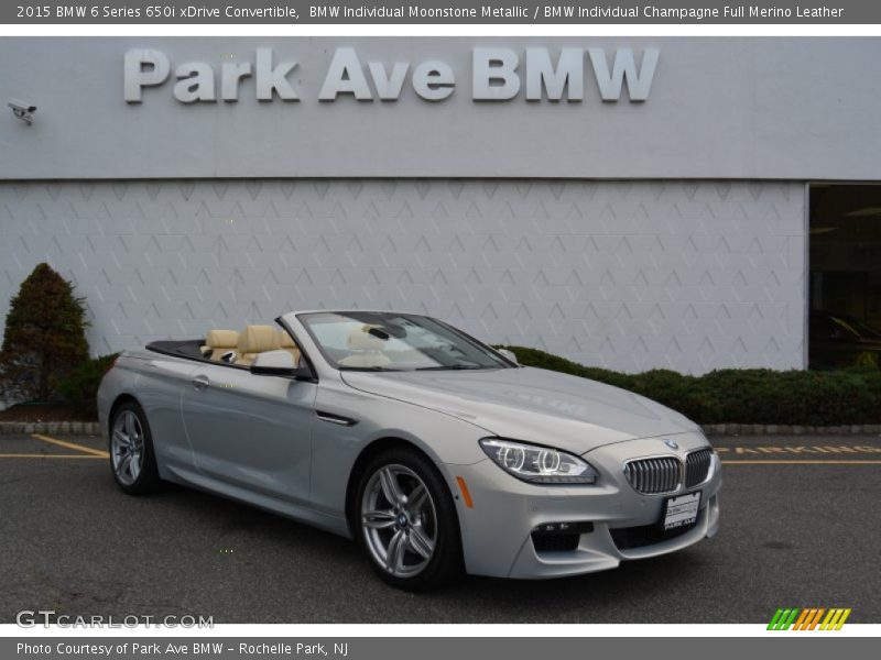 BMW Individual Moonstone Metallic / BMW Individual Champagne Full Merino Leather 2015 BMW 6 Series 650i xDrive Convertible