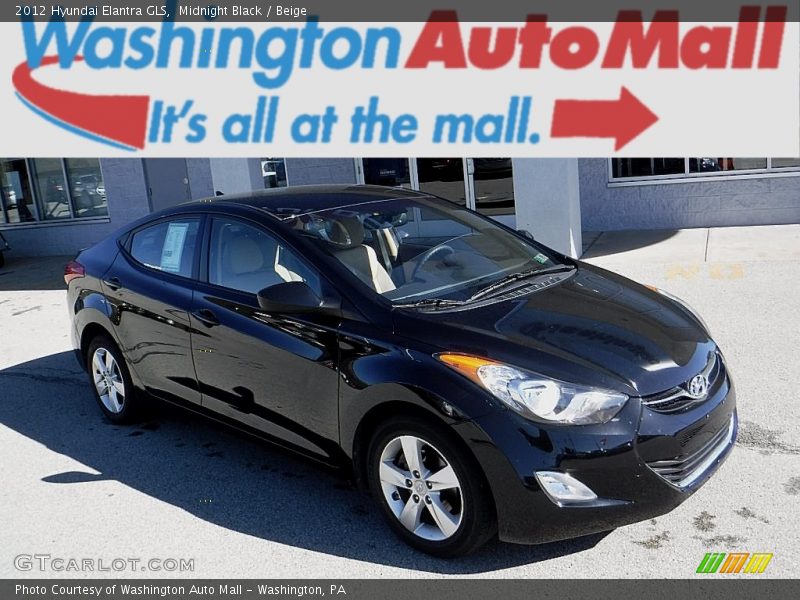 Midnight Black / Beige 2012 Hyundai Elantra GLS