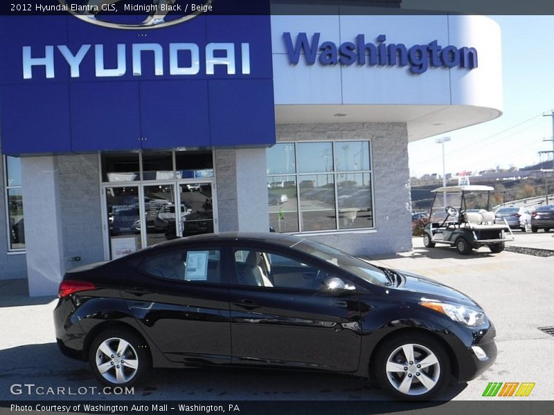 Midnight Black / Beige 2012 Hyundai Elantra GLS