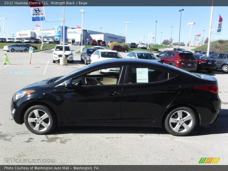 Midnight Black / Beige 2012 Hyundai Elantra GLS