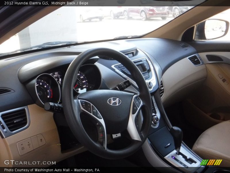 Midnight Black / Beige 2012 Hyundai Elantra GLS