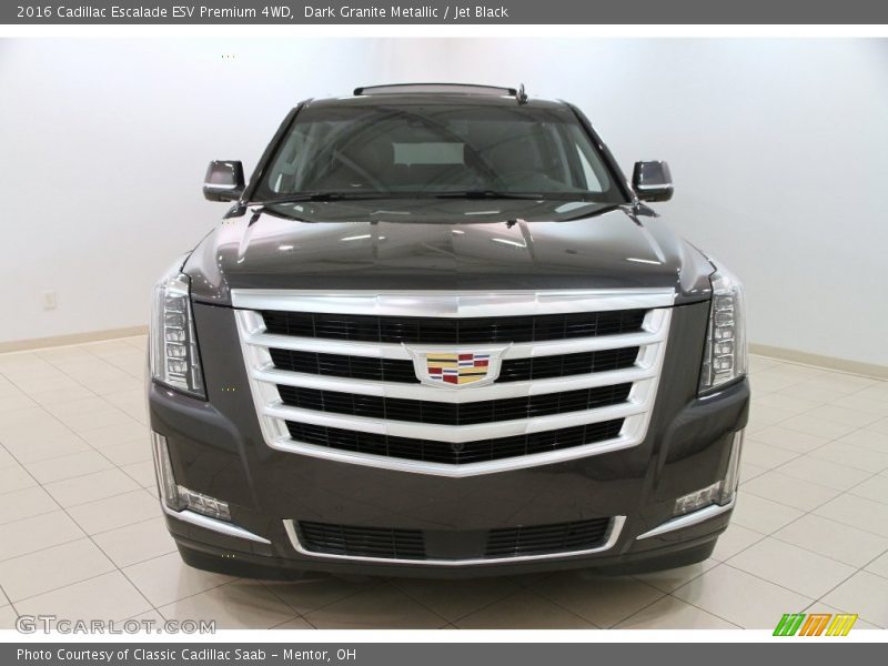 Dark Granite Metallic / Jet Black 2016 Cadillac Escalade ESV Premium 4WD