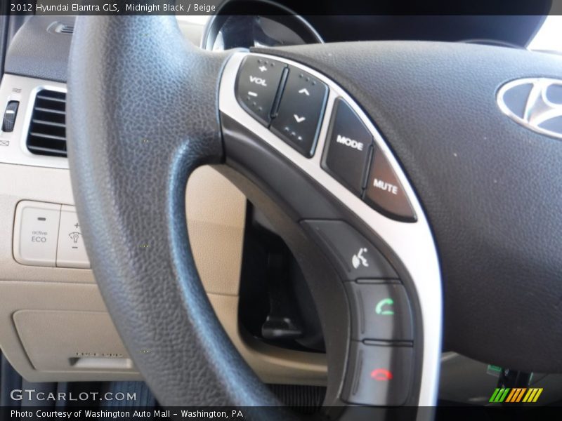 Midnight Black / Beige 2012 Hyundai Elantra GLS