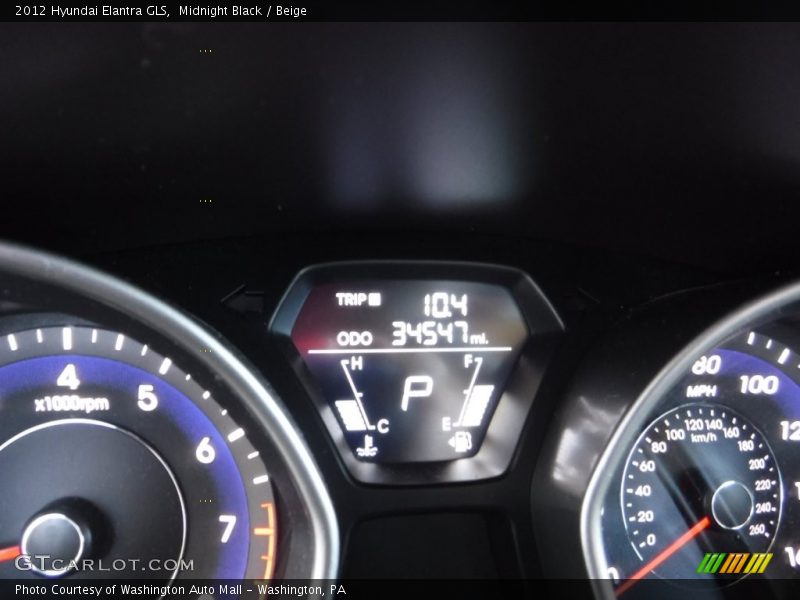 Midnight Black / Beige 2012 Hyundai Elantra GLS