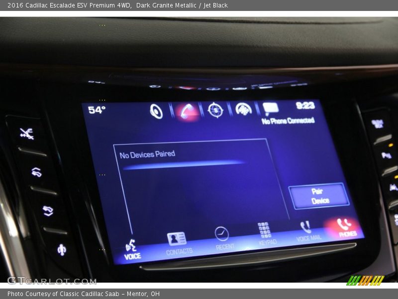 Dark Granite Metallic / Jet Black 2016 Cadillac Escalade ESV Premium 4WD
