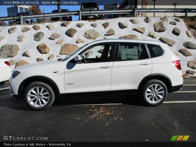 Alpine White / Sand Beige 2016 BMW X3 xDrive28i