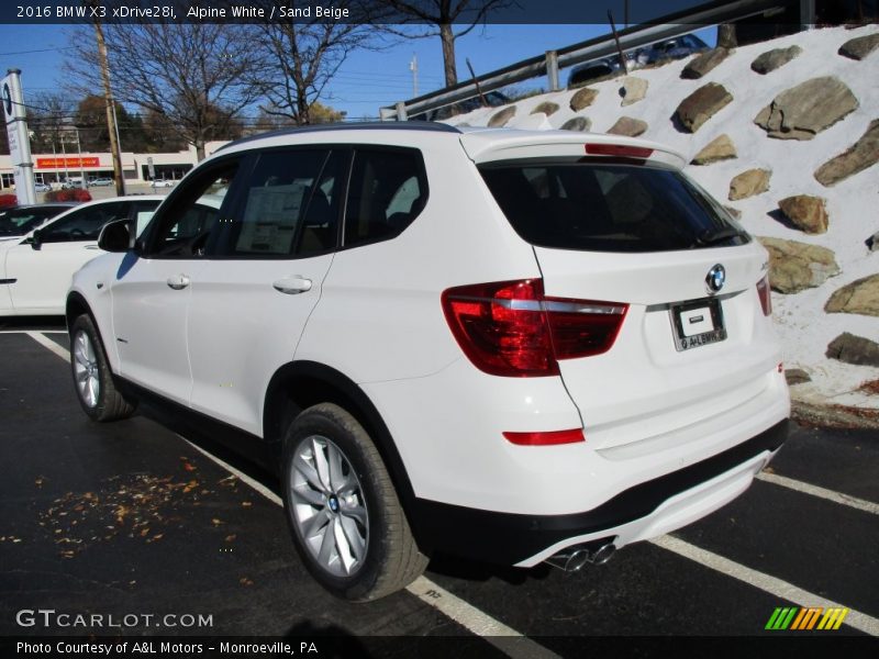 Alpine White / Sand Beige 2016 BMW X3 xDrive28i