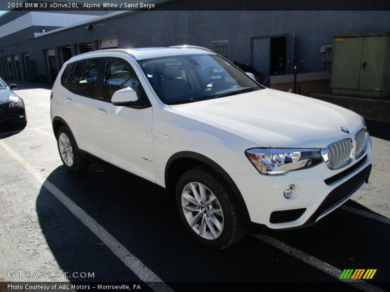 Alpine White / Sand Beige 2016 BMW X3 xDrive28i
