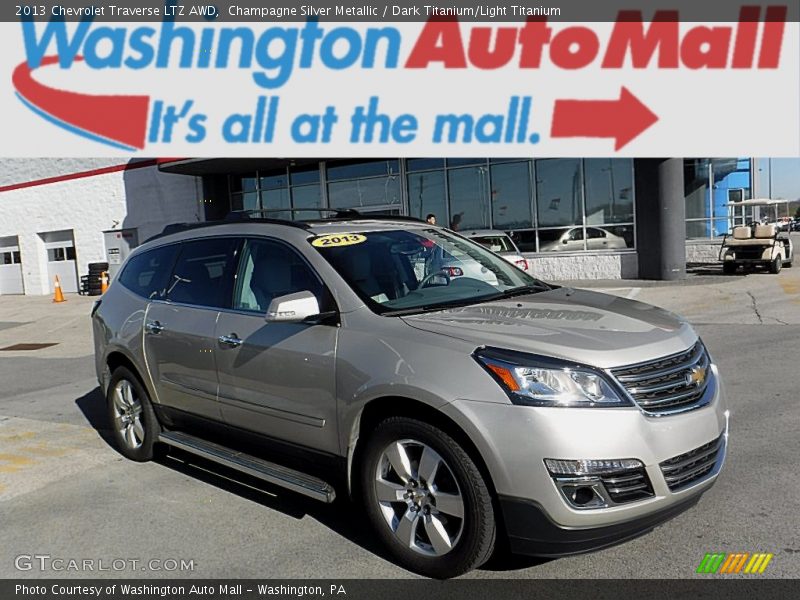 Champagne Silver Metallic / Dark Titanium/Light Titanium 2013 Chevrolet Traverse LTZ AWD
