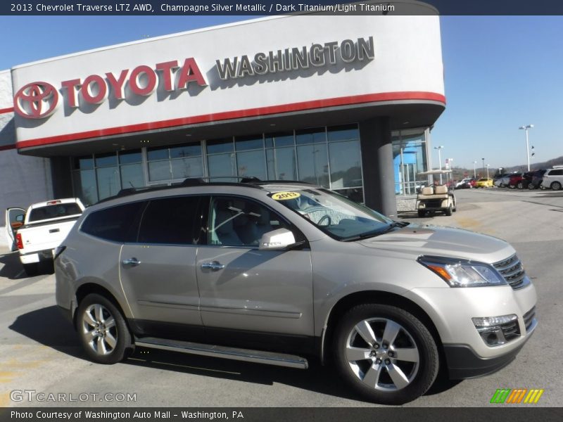 Champagne Silver Metallic / Dark Titanium/Light Titanium 2013 Chevrolet Traverse LTZ AWD