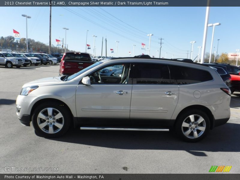 Champagne Silver Metallic / Dark Titanium/Light Titanium 2013 Chevrolet Traverse LTZ AWD