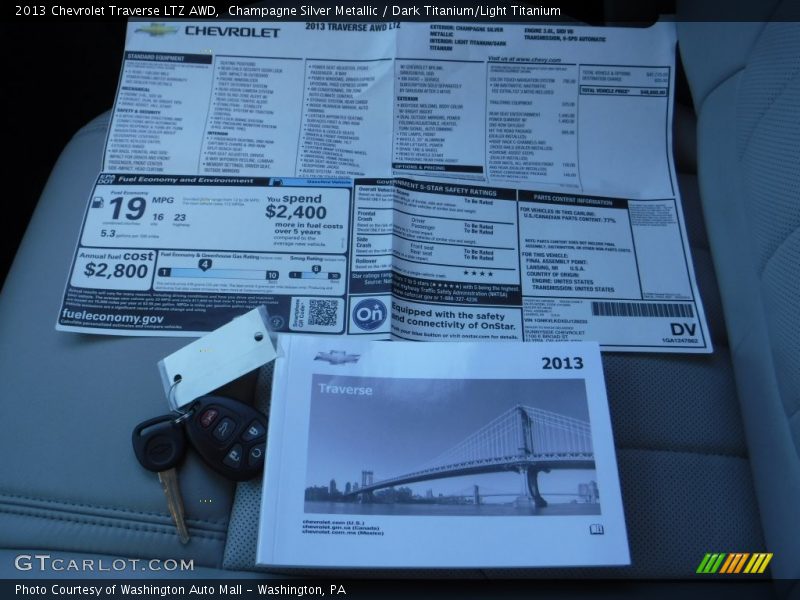 Champagne Silver Metallic / Dark Titanium/Light Titanium 2013 Chevrolet Traverse LTZ AWD