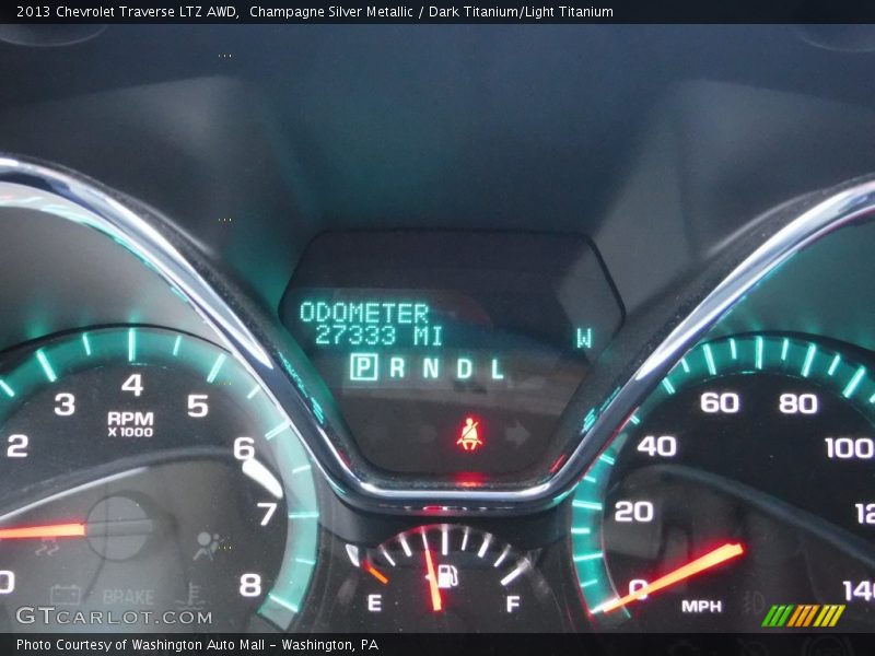 Champagne Silver Metallic / Dark Titanium/Light Titanium 2013 Chevrolet Traverse LTZ AWD