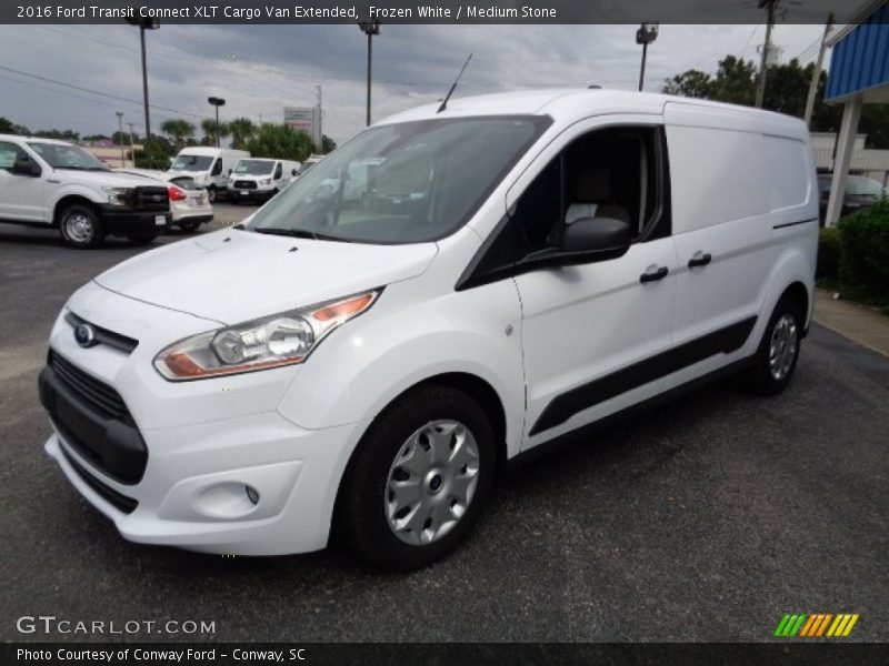 Frozen White / Medium Stone 2016 Ford Transit Connect XLT Cargo Van Extended