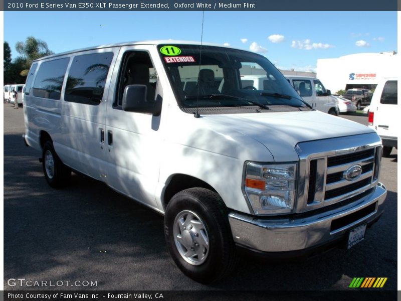Oxford White / Medium Flint 2010 Ford E Series Van E350 XLT Passenger Extended