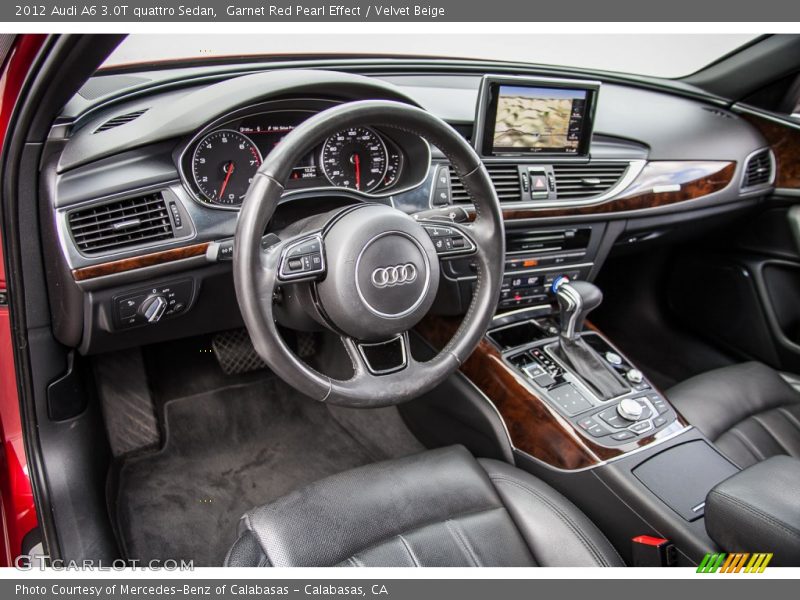 Garnet Red Pearl Effect / Velvet Beige 2012 Audi A6 3.0T quattro Sedan