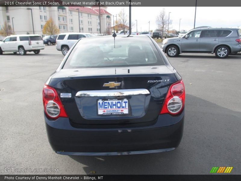 Blue Velvet Metallic / Jet Black/Dark Titanium 2016 Chevrolet Sonic LT Sedan