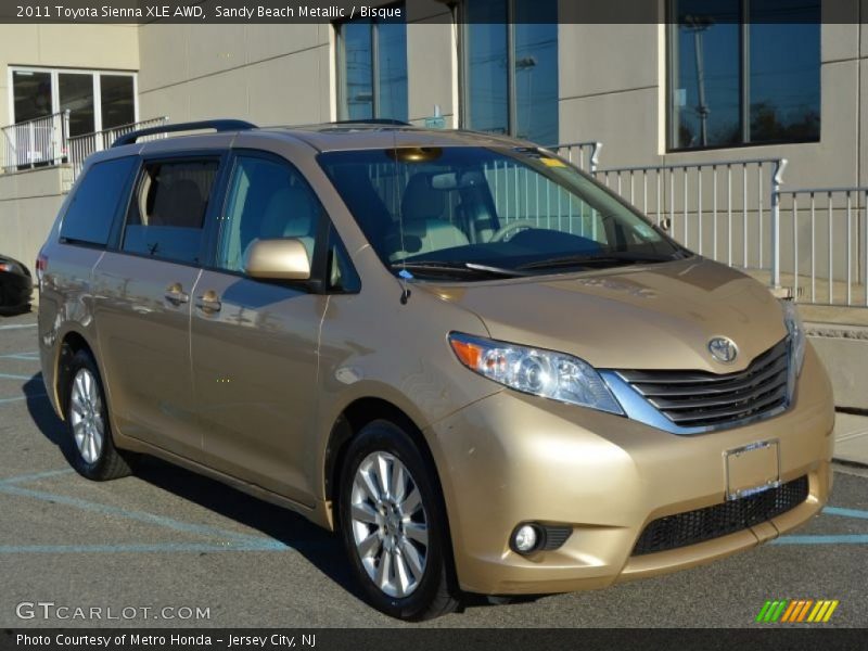Sandy Beach Metallic / Bisque 2011 Toyota Sienna XLE AWD