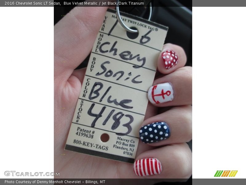 Blue Velvet Metallic / Jet Black/Dark Titanium 2016 Chevrolet Sonic LT Sedan