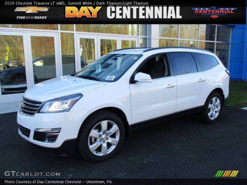 Summit White / Dark Titanium/Light Titanium 2016 Chevrolet Traverse LT AWD