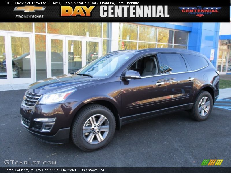 Sable Metallic / Dark Titanium/Light Titanium 2016 Chevrolet Traverse LT AWD