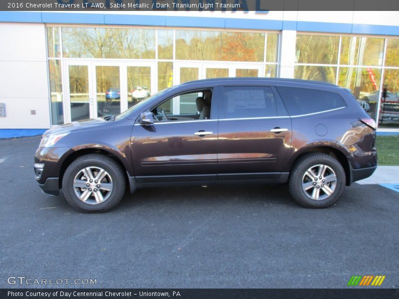 Sable Metallic / Dark Titanium/Light Titanium 2016 Chevrolet Traverse LT AWD