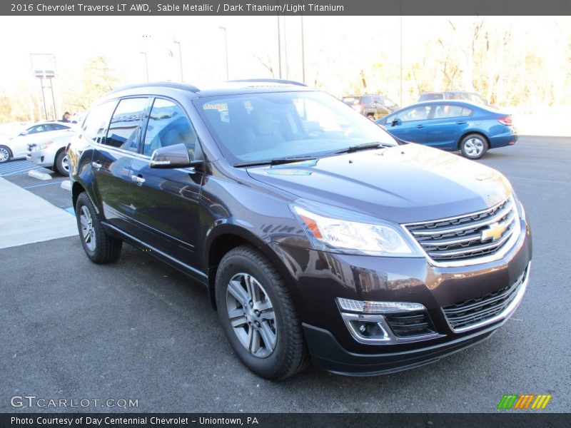 Sable Metallic / Dark Titanium/Light Titanium 2016 Chevrolet Traverse LT AWD