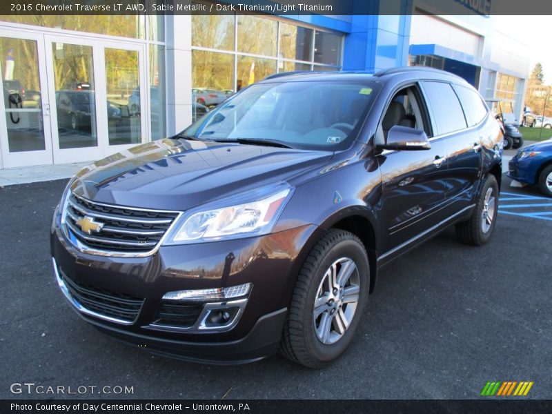 Sable Metallic / Dark Titanium/Light Titanium 2016 Chevrolet Traverse LT AWD