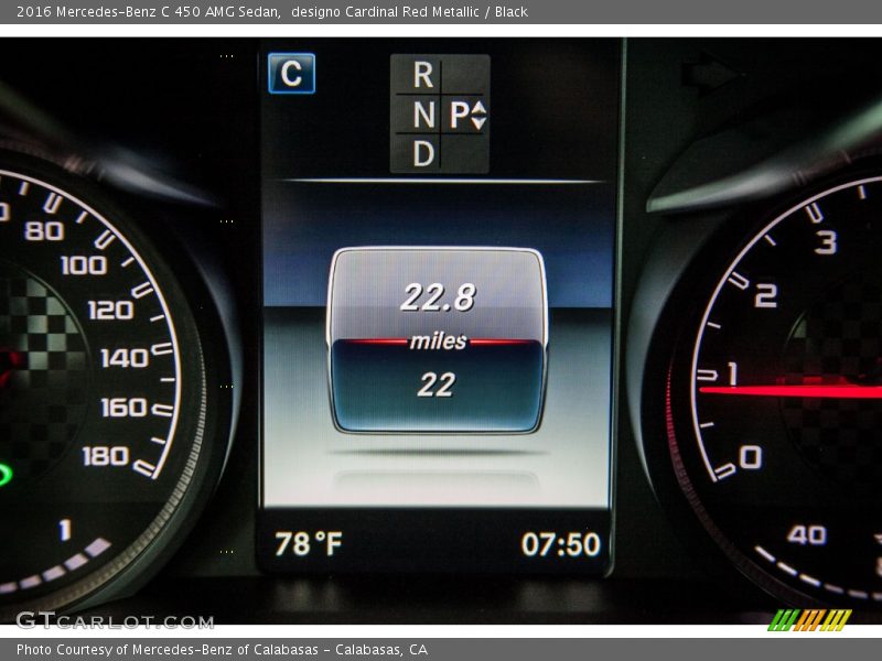 designo Cardinal Red Metallic / Black 2016 Mercedes-Benz C 450 AMG Sedan