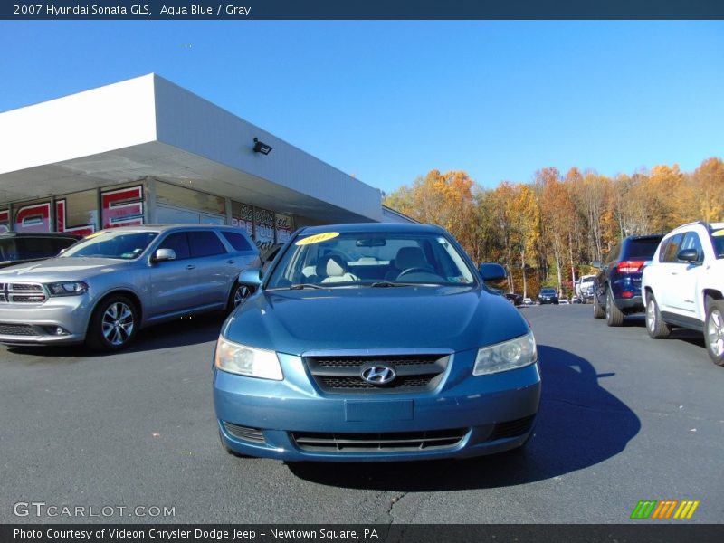 Aqua Blue / Gray 2007 Hyundai Sonata GLS