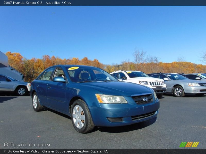 Aqua Blue / Gray 2007 Hyundai Sonata GLS