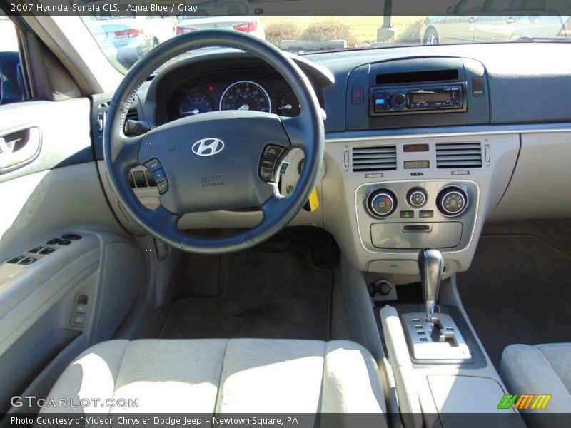 Aqua Blue / Gray 2007 Hyundai Sonata GLS