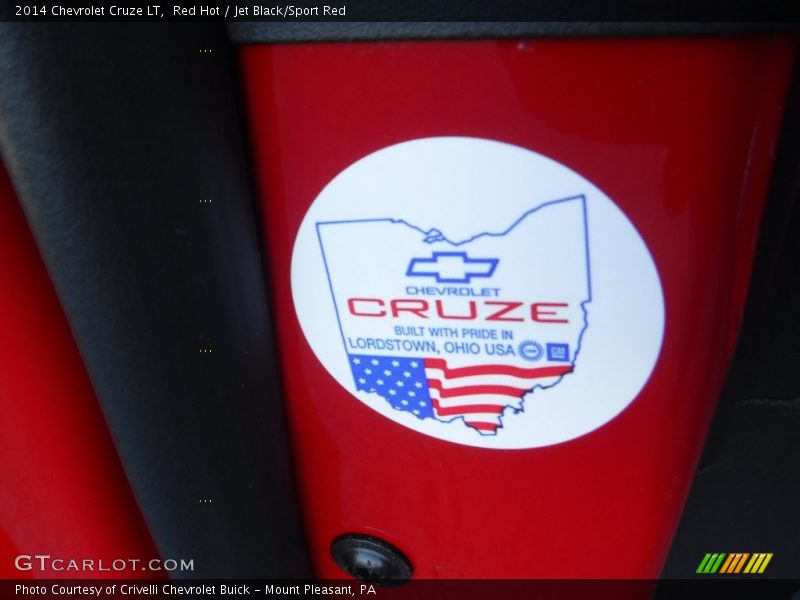 Red Hot / Jet Black/Sport Red 2014 Chevrolet Cruze LT