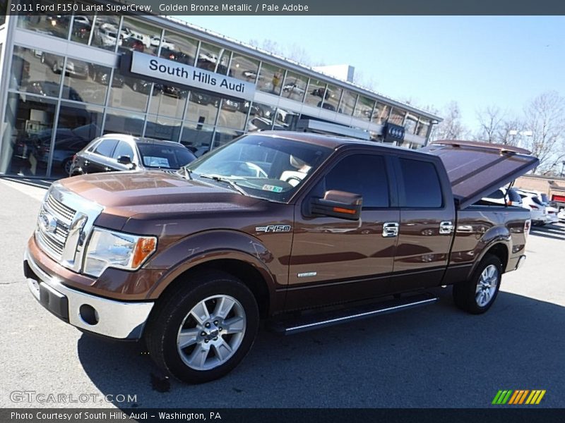 Golden Bronze Metallic / Pale Adobe 2011 Ford F150 Lariat SuperCrew