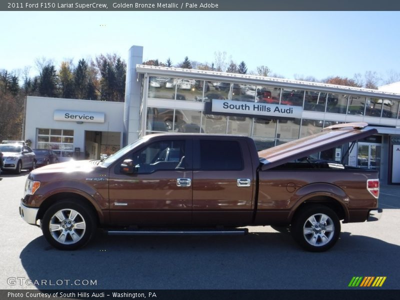 Golden Bronze Metallic / Pale Adobe 2011 Ford F150 Lariat SuperCrew