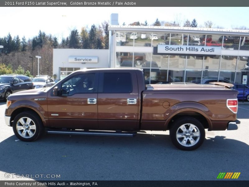 Golden Bronze Metallic / Pale Adobe 2011 Ford F150 Lariat SuperCrew