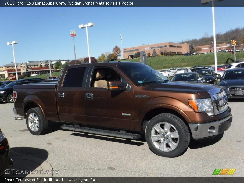 Golden Bronze Metallic / Pale Adobe 2011 Ford F150 Lariat SuperCrew