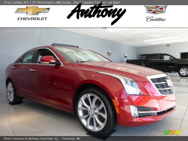 Red Obsession Tintcoat / Jet Black 2016 Cadillac ATS 2.0T Performance AWD Sedan