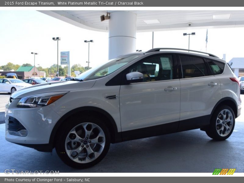 White Platinum Metallic Tri-Coat / Charcoal Black 2015 Ford Escape Titanium