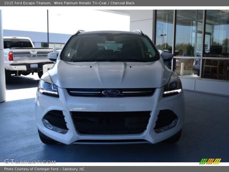 White Platinum Metallic Tri-Coat / Charcoal Black 2015 Ford Escape Titanium