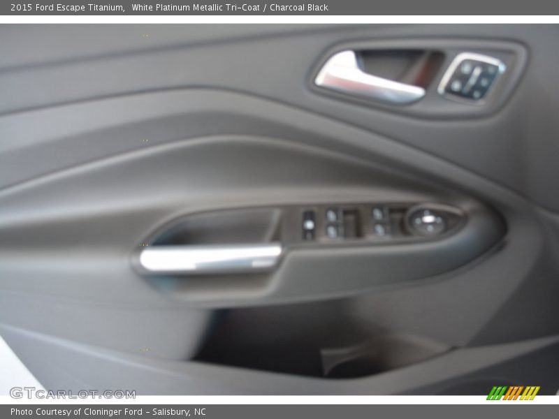 White Platinum Metallic Tri-Coat / Charcoal Black 2015 Ford Escape Titanium