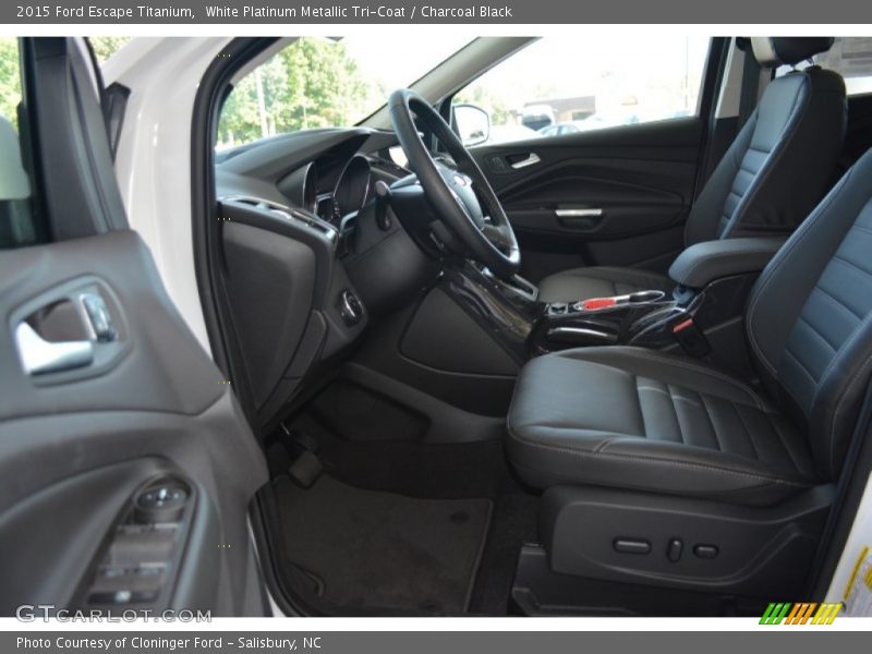 White Platinum Metallic Tri-Coat / Charcoal Black 2015 Ford Escape Titanium